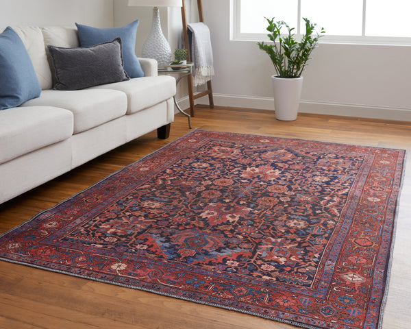 Feizy Rugs Rawlins Vintage-inspired Machine Made Polyester Oriental Rug With Intricate Patterns For Every Space Red,Orange,Blue Polyester Rln39hifrednvye76