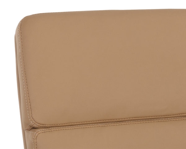 Sunpan Kleo Modern Office Chair with Gold Stainless Steel Frame and Luxurious Faux Leather for Comfort Tan