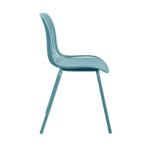English Elm Eldred Outdoor Stackable Dining Chairs Set of 2 Uv Resistant Patio Seating Sky Blue N776P390471B