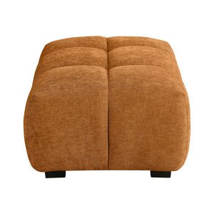 English Elm Rectangular Upholstered Tufted Ottoman with Grid Stitch Detailing for Cozy Lounging and Coffee Table Use Orange B016P370146