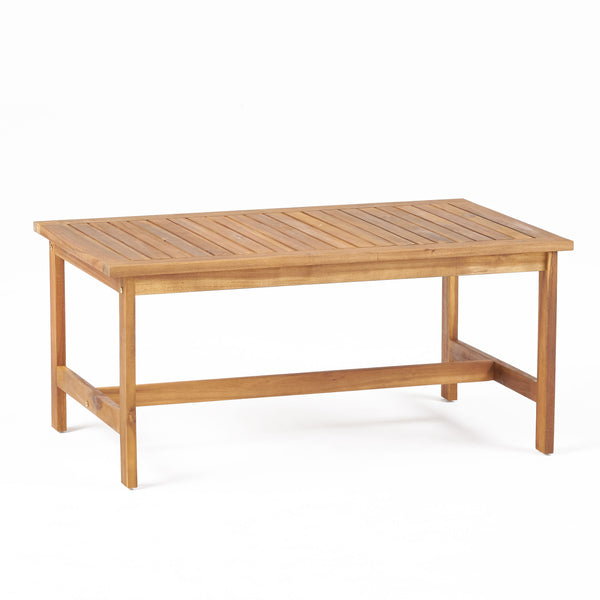 English Elm Christopher Knight Home® - 2 Club Chair & Table Set Brown Acacia Wood Slat Patio Seating Weather-Resistant Coffee Table, Durable Finish 56929.00SET