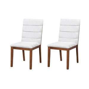 English Elm Walnut Tufted Upholstery Dining Chairs Set of 2 – Ergonomic High-Density Foam, Durable Stitching, Compact Elegance N842P299015B