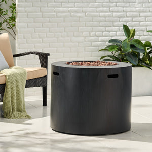 English Elm Circular Powder Coated Iron Propane Fire Pit 50000 Btu Outdoor Patio Gatherings N772P405046B