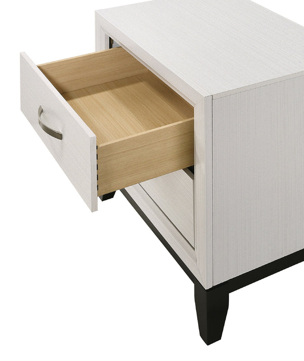 English Elm 1pc Modern 4-Drawer Tall Storage Chest in Mist Finish — Sleek Bedroom Organizer with Spacious Drawers White 33.3 L x 18.6 W x 49 H B2741P406275