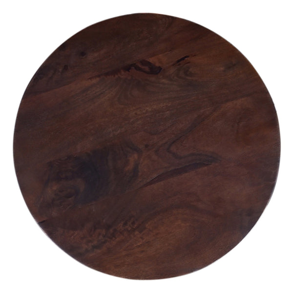English Elm Living Rustic Side Table with Acacia Wood Top and Black Hairpin Legs, Compact Accent End Table Dark Brown 24 L x 21 W x 21 H B2741P285779