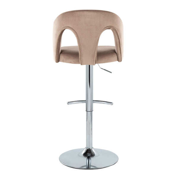 English Elm Adjustable Velvet Swivel Barstools with Chrome Base for Kitchen Islands Set of 2 B202S01960