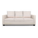 Christopher Knight Home® - Noble House - - Contemporary Light Beige Fabric 3-Seater Sofa With Square Arms – Comfortable, Stylish, And Cozy, Perfect For Family Seating And Relaxing Evenings, Modern Design And High-Quality Upholstery