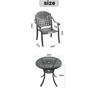 English Elm 5-piece Cast Aluminum Outdoor Dining Set with Ornate Relief Patterned Stackable Chairs W1710S00624