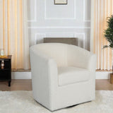 Christopher Knight Home® - Noble House - - Teddy Velvet Swivel Chair, White, No Installation Required