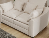 English Elm 55" Loveseat Couch 2-Seater Sofa With Pillows Polyester Upholstery Down Filled Cushion Sofa For Living Room Apartment,Beige