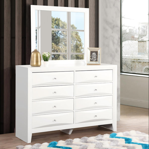 English Elm Marilla G1525-M Mirror with High-Quality Low-Distortion Glass for Sleek Modern Dresser Mounting Options White 40 L x 36 W x 2 H B078108051