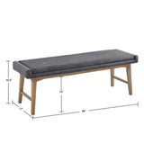 INK+IVY April Mid-Century Accent Bench II105-0466 Grey Multi