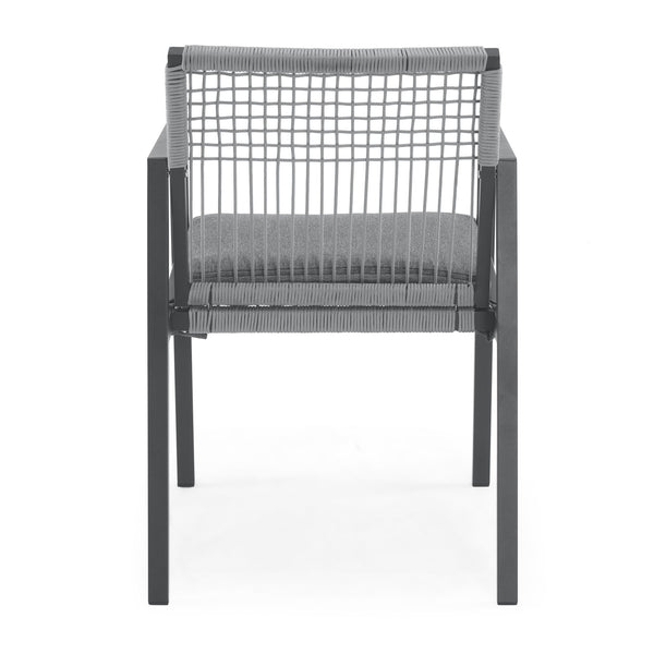 English Elm Christopher Knight Home® - Outdoor 7-Piece Dining Set: Modern Aluminum Chairs With Rope Seating & Faux Wood Table, Gray-Black N768P196697G_60452.00