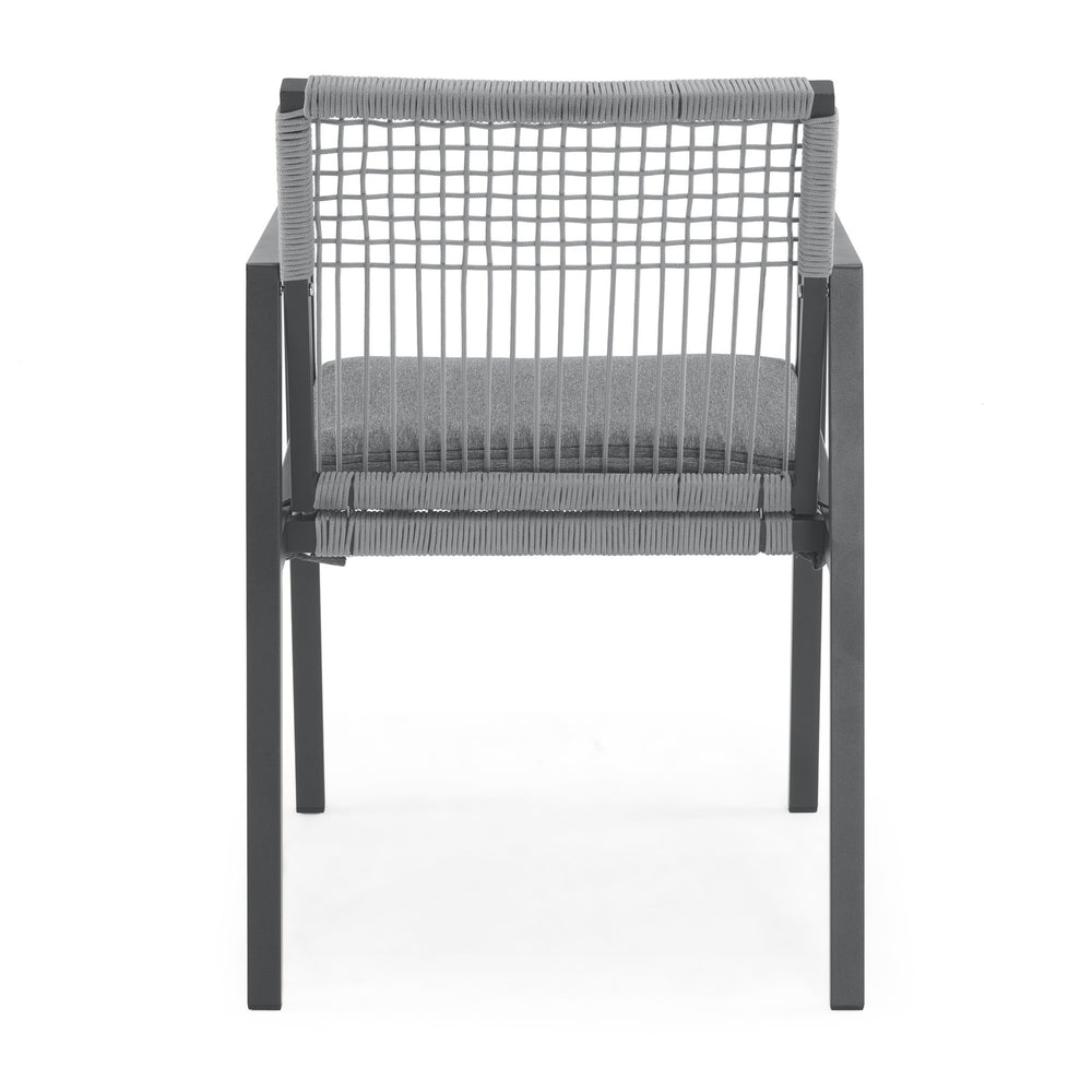 English Elm Christopher Knight Home® - Outdoor Dining Set - Modern Aluminum Table & 6 Comfortable Rope-Woven Chairs For Patio Elegance N768P196697G_66959.00BLK