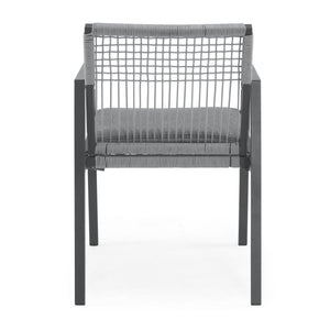 English Elm Christopher Knight Home® - Outdoor Dining Set - Modern Aluminum Table & 6 Comfortable Rope-Woven Chairs For Patio Elegance N768P196697G_66959.00BLK