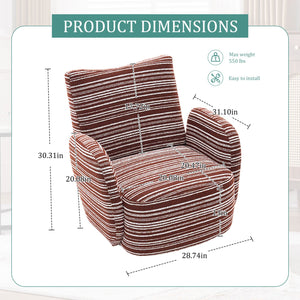 English Elm Modern Boucle 360° Swivel Leisure Chair with High‑Resilience Sponge, Supportive Curve, 550lb Capacity Red W395P355443