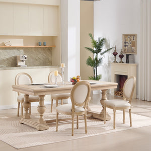 English Elm French Country Dining Chairs Set Of 2 - Elegant Upholstered Round Back Design For Versatile Use W3426P324272