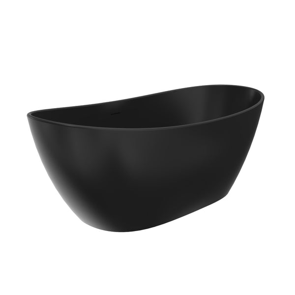 English Elm 65 Inch Freestanding Soaking Tub Solid Surface Matte White Spa Ergonomic Bath W1613P358130