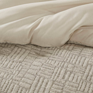 English Elm 3 Pcs King/Cal King Oversized Cotton Matelassé Comforter Set - Luxurious Natural Bedding Ensemble B035P319202