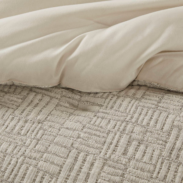 English Elm 3 Pcs King/Cal King Oversized Cotton Matelassé Comforter Set - Luxurious Natural Bedding Ensemble B035P319202