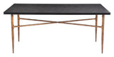 Nida Dining Table Black & Bronze 109957 Zuo Modern