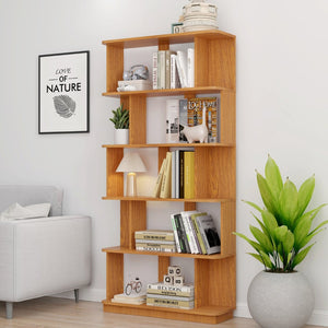 English Elm 31.5" Tall 5-tier Mdf Bookcase Slim Open Shelving Unit for Office Bedroom Living Room Dark Oak W2899P444153