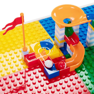 English Elm All-in-One Kids Activity Table set with 2 chairs, 100 DIY blocks, slides, storage & cushions for toddlers W2181P362367