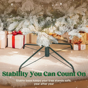 English Elm Homcom 9 Foot Frosted Artificial Spruce Tree with 2514 Flocked Tips Easy Setup W2225P485606