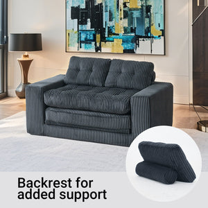 English Elm Loveseat Sofa Bed - Memory Foam Comfort, Space-Saving Design, No Assembly Required, Stylish Corduroy Fabric W2959P379140