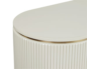 Sunpan Paloma Sideboard - Luxurious High Gloss Finish With Sculptural Design And Gold Accents For Modern Spaces Cream Wood 111908