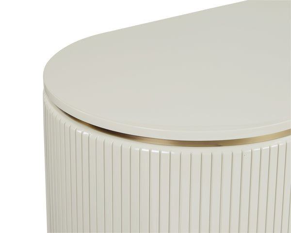 Sunpan Paloma Sideboard - Luxurious High Gloss Finish With Sculptural Design And Gold Accents For Modern Spaces Cream Wood 111908