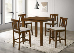 English Elm Beautiful Counter Height Square Dining Table - Compact 35.4" Wood Bistro Table, Easy Assembly, Stylish Pub Piece Cherry 38.6 L x 37.4 W x 4.7 H B011P232899