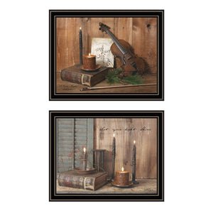 English Elm Trendy Decor 4u Billy Jacobs O Holy Night Two Panel Framed Candlelight Wall Art B067P255213