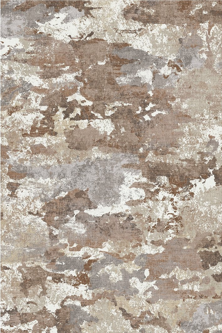 English Elm SPHINX Plush 40x60 Cream-Brown Washable Non-Slip Low-Pile Rug for Indoor Outdoor High-Traffic Areas B186P261387