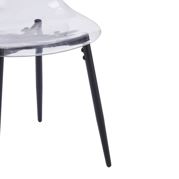English Elm Pet Shell Dining Chairs Set of Four Clear Acrylic Modern Transparent Seating Black W3766P410239