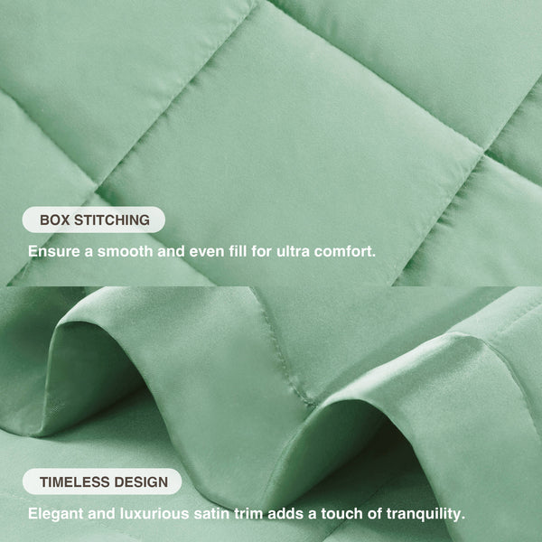 JLA Home Madison Park - Lightweight Down Alternative Blanket with Satin Trim for All-Season Comfort, Moisture-Wicking & OEKO-TEX Certified Seafoam MP51-5151