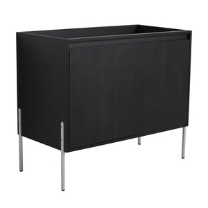 English Elm 36" Freestanding Bathroom Vanity Cabinet, Slim 37x21x6.3" Storage Console with Soft-Close Doors, KD Package Excluding Sink W1972P243177