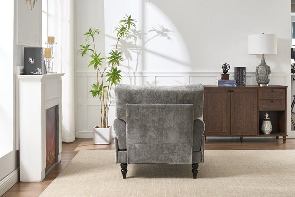 English Elm Modern Chaise Lounge with Plush High-Resilience Cushion and Solid Wood Frame for Durable Comfort Grey W2120P296386