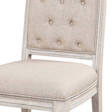 English Elm Beige and Antique Champagne Tufted Back Side Chairs (Set Of 2)