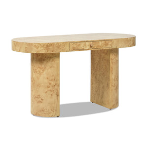 English Elm Jennifer Taylor Home - Jesse 55.5" Oval Computer Desk - Stylish Mid-Century Design In Warm Burl Wood For Modern Workspaces B2719P238529