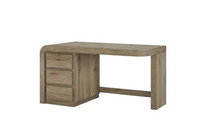 English Elm English Knotty Oak Veneer Junior Executive Desk with Three Drawers for Home Office B2699P443211