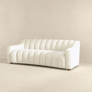 English Elm Ashcroft Furniture - Marcus  Luxury Tight Back Cream Boucle Couch