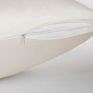 JLA Home Madison Park - 100% Mulberry silk pillowcase 25mm 6A OEKO-TEX satin finish with hidden zipper for skin & hair care Ivory MP21-7271