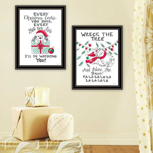 English Elm Trendy Decor 4u Holiday Pet Art Set Two Black Framed Prints for Festive Home Walls B067P255233
