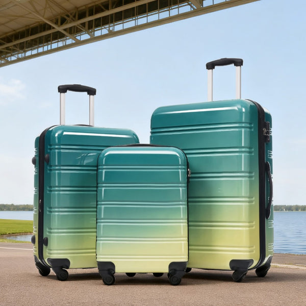English Elm Hardshell Polycarbonate 3 Piece Spinner Luggage Set with Tsa Lock Expandable Travel N732P184448R