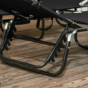 English Elm Outsunny Folding Chaise Lounge Chairs Set Of 2 With Canopy Shade For Pool, Beach, And Patio Fun W2225P200745-GIGA