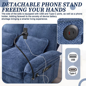 English Elm United U-Shape Sectional Sofa 106" - Modern Chenille Couch With Usb Ports, Storage Ottoman & Pillows W1568S00233-GIGA