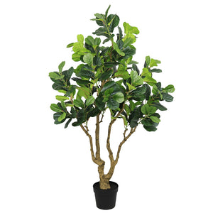 English Elm 7ft Artificial Banyan Silk Leaf Tree Freestanding Potted Faux Greenery for Home Office W2945P359511