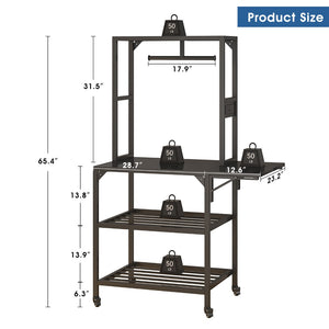 English Elm 3d Printer Workstation with Spool Rack Steel Frame Caster Wheels and Laptop Panel W3190P294353
