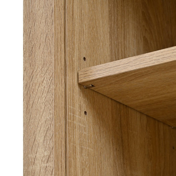 English Elm Topmax Farmhouse Buffet Hutch with Wine Rack Shaker Glass Pantry Cabinet N717P327043N